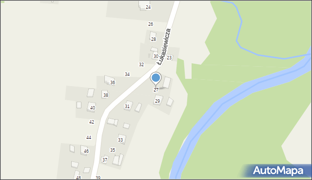 Niżna Łąka, Łukasiewicza Ignacego, 27, mapa Niżna Łąka