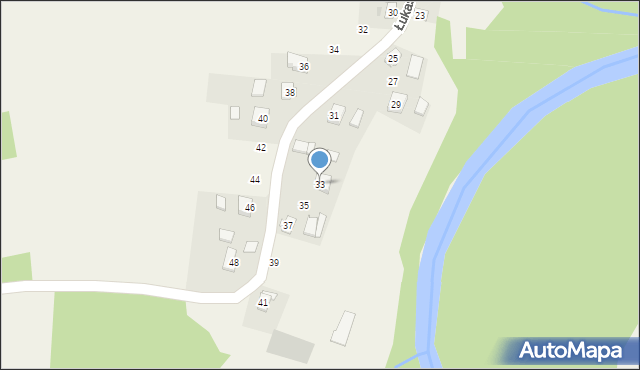 Niżna Łąka, Łukasiewicza Ignacego, 33, mapa Niżna Łąka