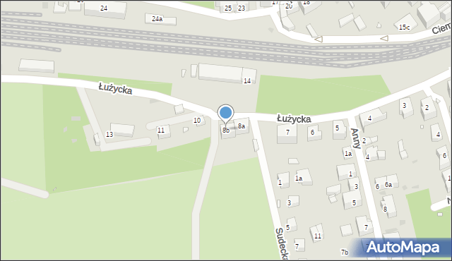 Nowa Ruda, Łużycka, 8b, mapa Nowa Ruda