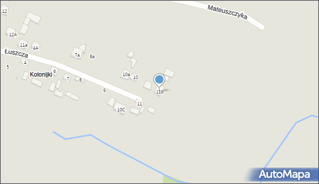 Nowa Słupia, Łuszcza, dr., 11b, mapa Nowa Słupia