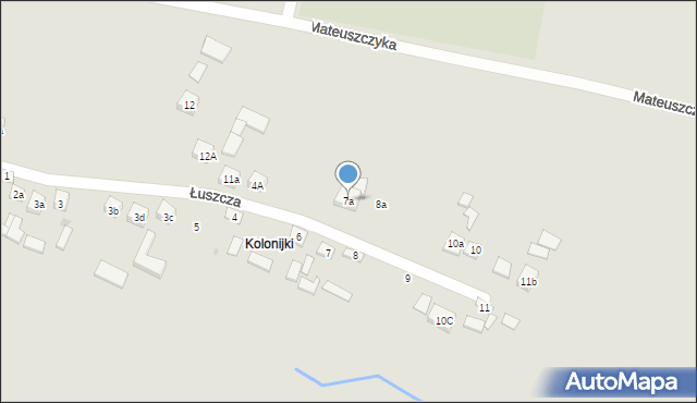 Nowa Słupia, Łuszcza, dr., 7a, mapa Nowa Słupia