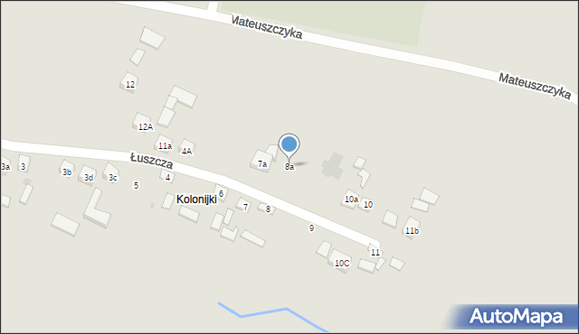 Nowa Słupia, Łuszcza, dr., 8a, mapa Nowa Słupia