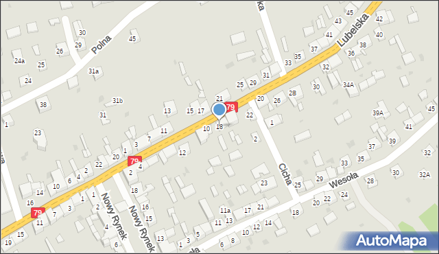 Nowe Brzesko, Lubelska, 18, mapa Nowe Brzesko