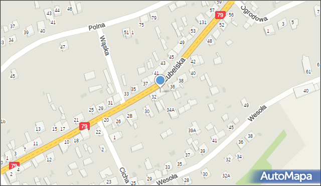 Nowe Brzesko, Lubelska, 34, mapa Nowe Brzesko