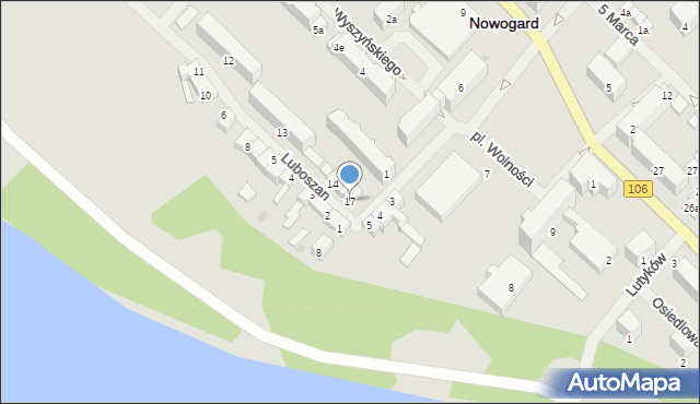 Nowogard, Luboszan, 17, mapa Nowogard