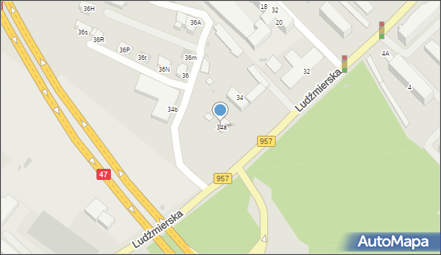 Nowy Targ, Ludźmierska, 34a, mapa Nowego Targu