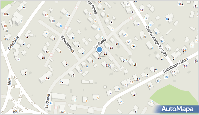 Olecko, Ludowa, 10, mapa Olecko