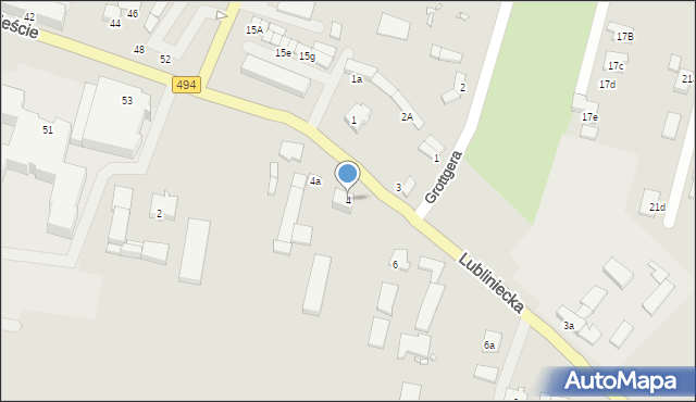 Olesno, Lubliniecka, 4, mapa Olesno