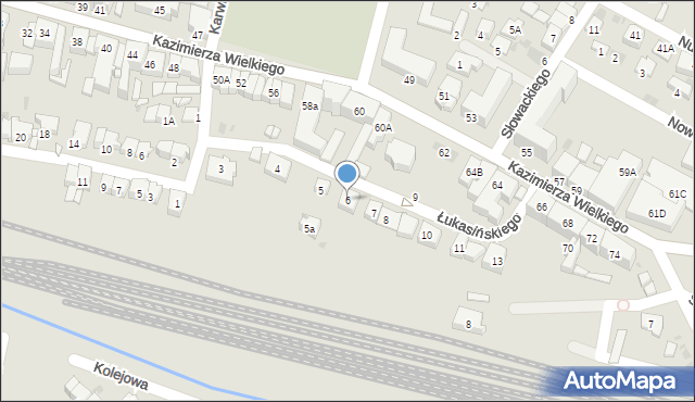 Olkusz, Łukasińskiego Waleriana, mjr., 6, mapa Olkusz