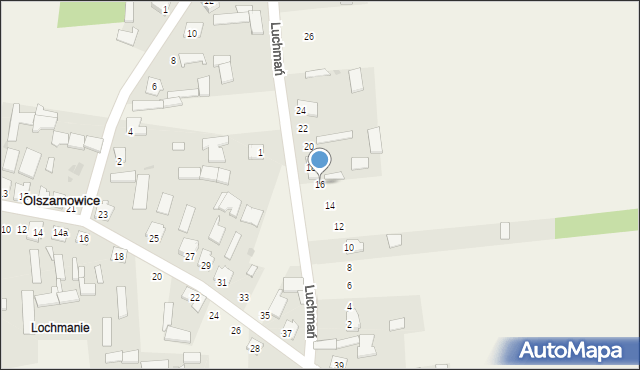 Olszamowice, Luchmań, 16, mapa Olszamowice