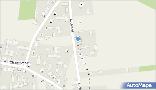 Olszamowice, Luchmań, 22, mapa Olszamowice