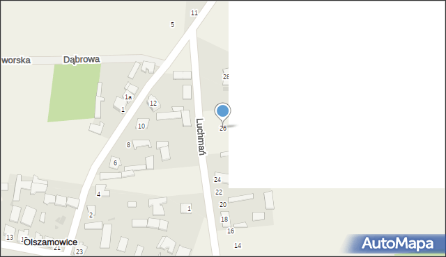 Olszamowice, Luchmań, 26, mapa Olszamowice