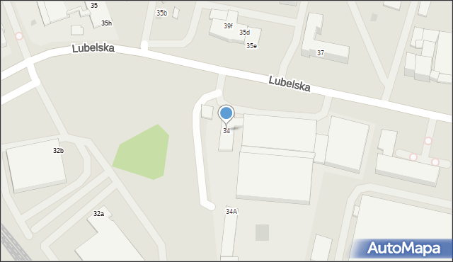 Olsztyn, Lubelska, 34, mapa Olsztyna