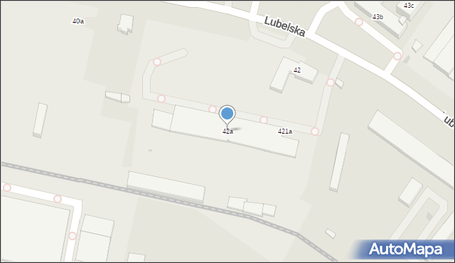 Olsztyn, Lubelska, 42a, mapa Olsztyna