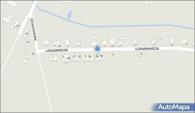 Opole, Łukasiewicza Ignacego, 6d, mapa Opola