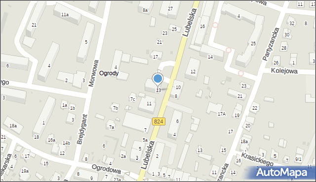 Opole Lubelskie, Lubelska, 13, mapa Opole Lubelskie