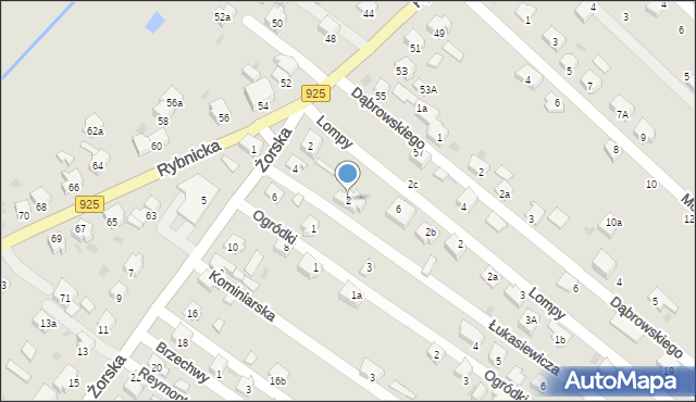 Orzesze, Łukasiewicza, 2, mapa Orzesze