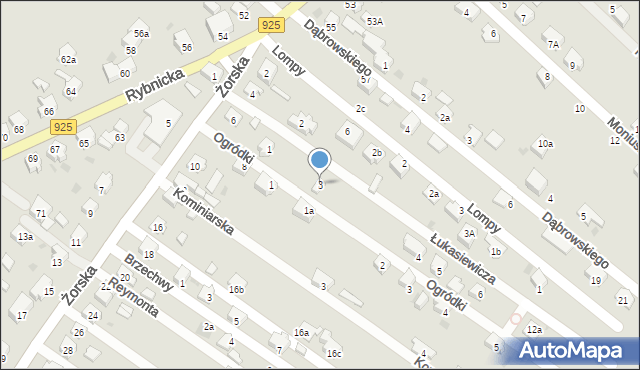 Orzesze, Łukasiewicza, 3, mapa Orzesze