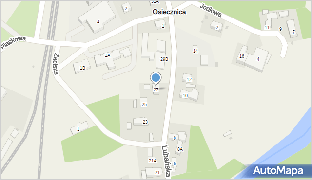 Osiecznica, Lubańska, 27, mapa Osiecznica