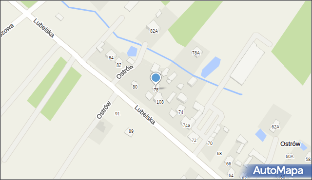 Ostrów, Lubelska, 110, mapa Ostrów