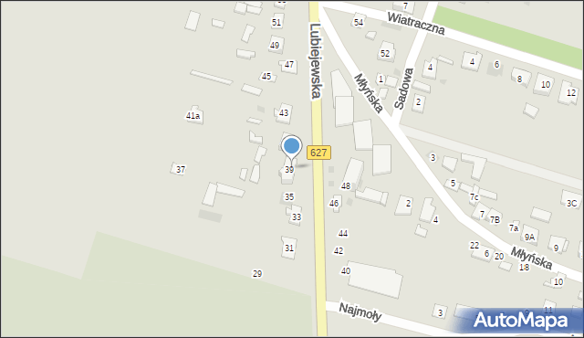 Ostrów Mazowiecka, Lubiejewska, 39a, mapa Ostrów Mazowiecka