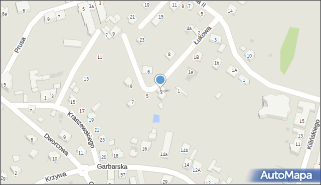 Oświęcim, Łukowa, 3, mapa Oświęcimia