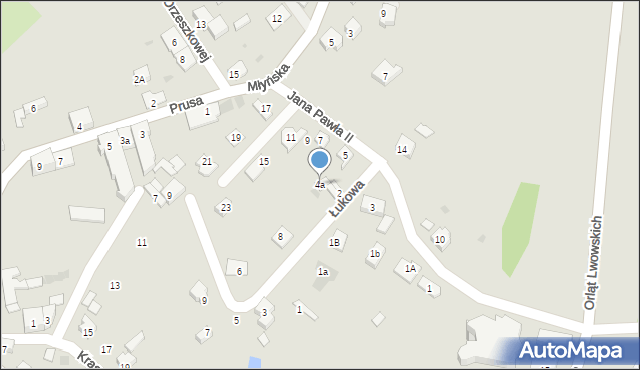 Oświęcim, Łukowa, 4a, mapa Oświęcimia