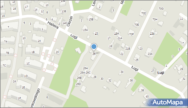 Otwock, Ługi, 26, mapa Otwock