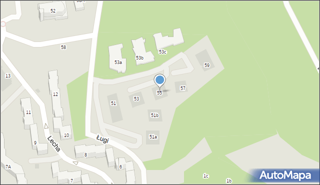 Otwock, Ługi, 55, mapa Otwock