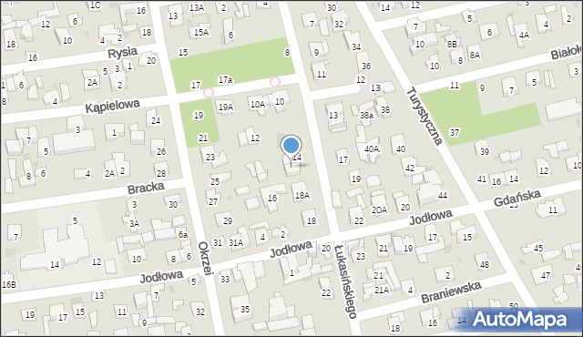 Otwock, Łukasińskiego Waleriana, mjr., 14A, mapa Otwock