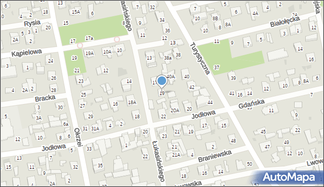 Otwock, Łukasińskiego Waleriana, mjr., 19, mapa Otwock