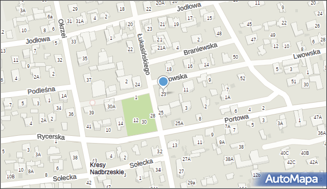 Otwock, Łukasińskiego Waleriana, mjr., 23, mapa Otwock