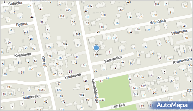 Otwock, Łukasińskiego Waleriana, mjr., 37, mapa Otwock