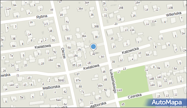 Otwock, Łukasińskiego Waleriana, mjr., 42, mapa Otwock