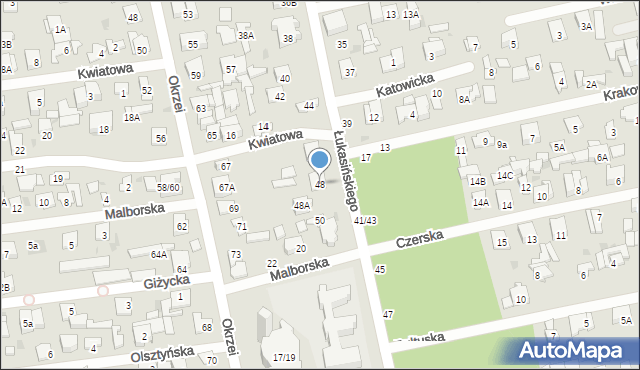 Otwock, Łukasińskiego Waleriana, mjr., 48, mapa Otwock