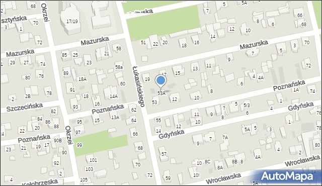 Otwock, Łukasińskiego Waleriana, mjr., 53A, mapa Otwock