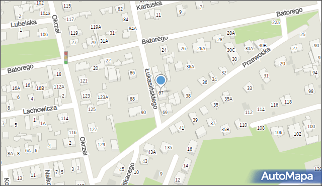 Otwock, Łukasińskiego Waleriana, mjr., 67, mapa Otwock