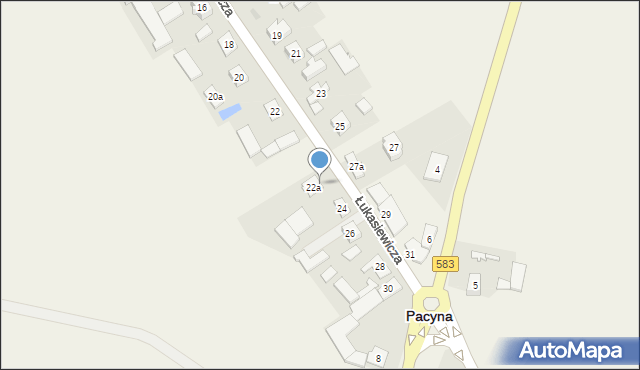 Pacyna, Łukasiewicza, 24a, mapa Pacyna