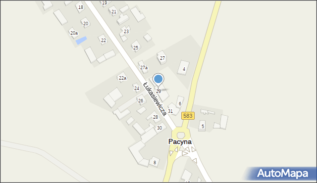 Pacyna, Łukasiewicza, 29, mapa Pacyna