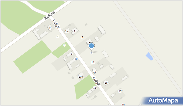 Parzniewice, Łużyk, 9, mapa Parzniewice