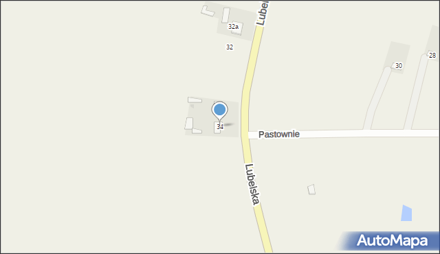 Pawłów, Lubelska, 34, mapa Pawłów