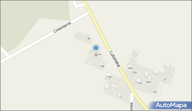 Pawłów, Lubelska, 68, mapa Pawłów