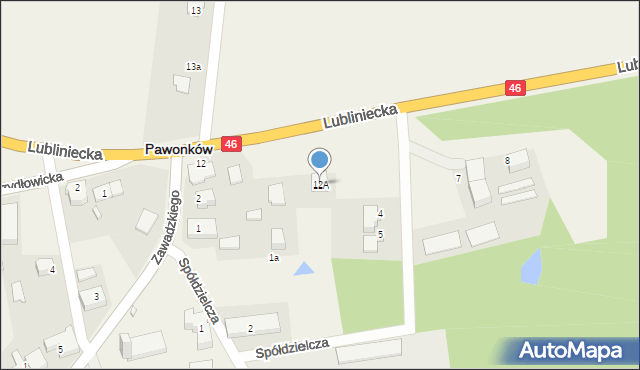 Pawonków, Lubliniecka, 12A, mapa Pawonków