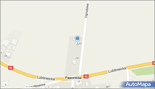 Pawonków, Lubliniecka, 13, mapa Pawonków