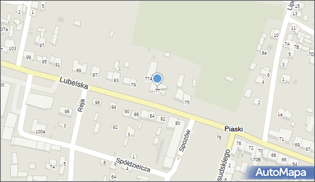 Piaski, Lubelska, 77, mapa Piaski