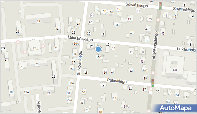 Piastów, Łukasińskiego Waleriana, mjr., 15A, mapa Piastów