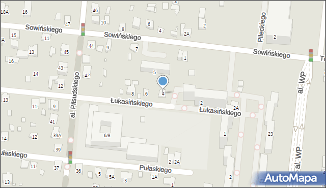 Piastów, Łukasińskiego Waleriana, mjr., 4, mapa Piastów