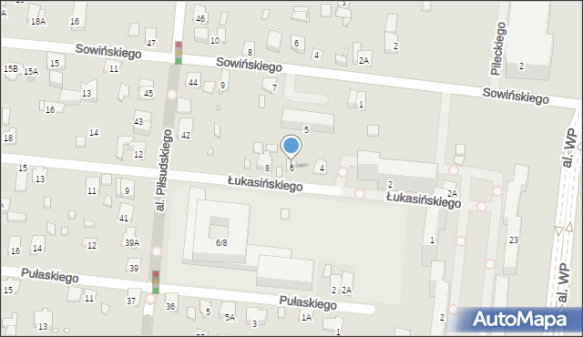 Piastów, Łukasińskiego Waleriana, mjr., 6, mapa Piastów