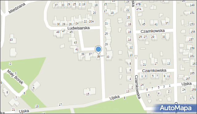 Piła, Ludwisarska, 35, mapa Piły