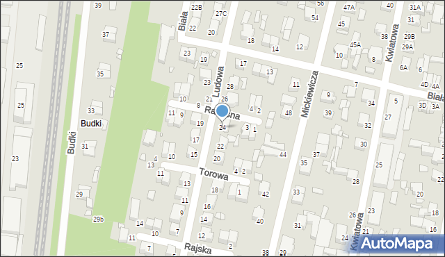 Piotrków Trybunalski, Ludowa, 24, mapa Piotrków Trybunalski